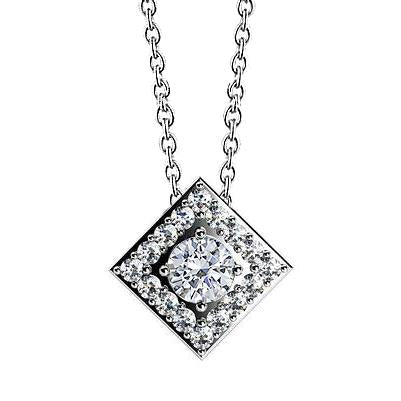 4 Carats Gorgeous Round Cut Natural Diamonds Pendant Slide Necklace White Gold