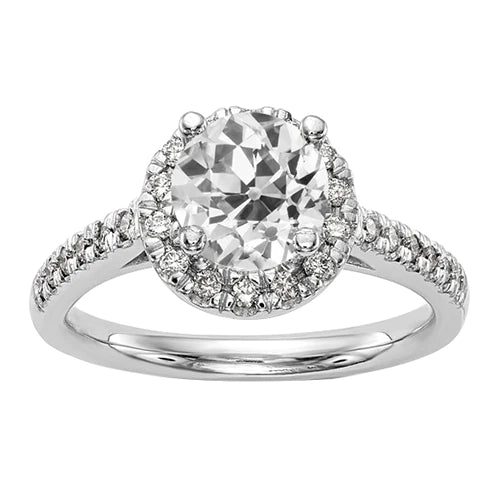 natural round diamond 4ct ring front view