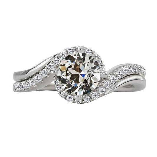 natural round diamond 4ct ring front view