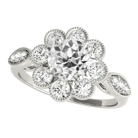 natural round diamond 4ct ring front view