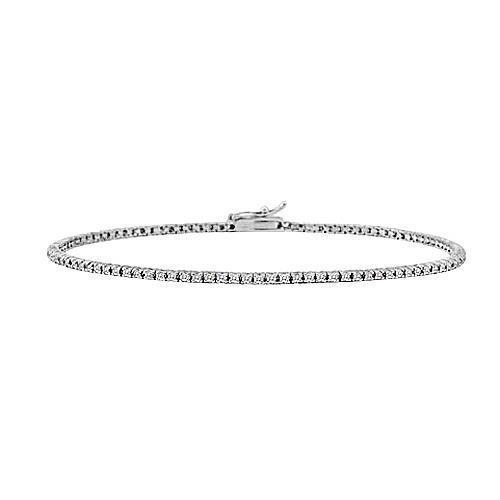 4 Carats Round Prong Set Natural Diamond Tennis Bracelet White Gold 14K