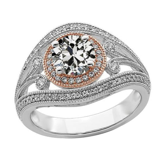 natural round diamond 4ct ring front view