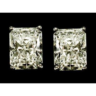 4 Ct. Real Diamond Earring Stud White Gold Diamond Earring