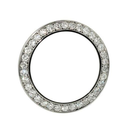44 Mm 8 Carats Real Custom Round Diamond VVS1 Bezel To Fit Rolex Datejust Or Date Watch