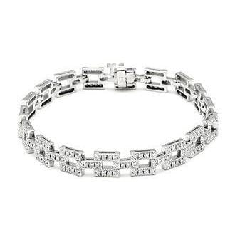 4.00 Ct Small Round Natural Brilliant Cut Diamonds Bracelet White Gold 14K