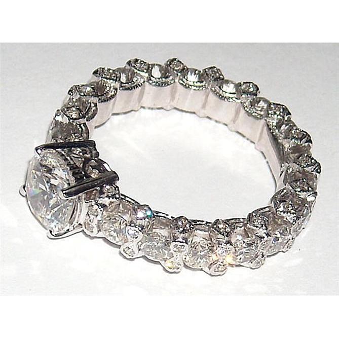 Natural Diamond Engagement Ring White Gold 14K