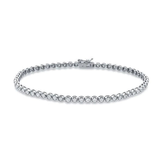 4.20 Carats Round Real Diamond Bracelet White Gold Jewelry 14K
