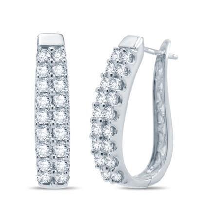 4.30 Ct Gorgeous Round Cut Real Diamonds Ladies Hoop Earrings Gold White
