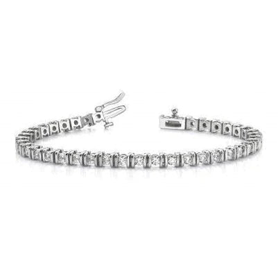 4.40 Carats Round Real Diamond Tennis Bracelet White Gold 14K