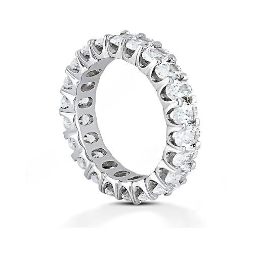 4.40 Cts. Real Diamond Eternity Engagement Band White Gold 14K Jewelry