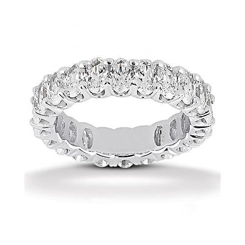 4.40 Cts. Real Diamond Eternity Engagement Band White Gold 14K Jewelry