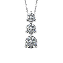 4.5 Carats Prong Set Round Journey Natural Diamond Pendant White Gold 14K