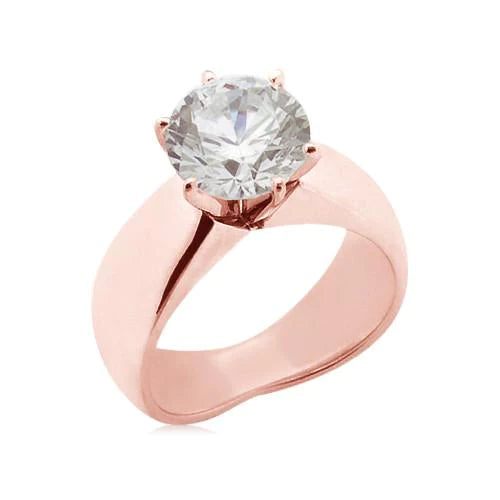 4.50 Carats Large `Real Diamond Solitaire Engagement Ring New