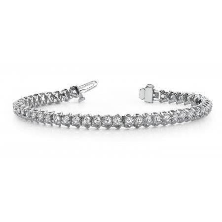 4.50 Carats Prong Set Round Real Diamond Tennis Bracelet Solid White Gold