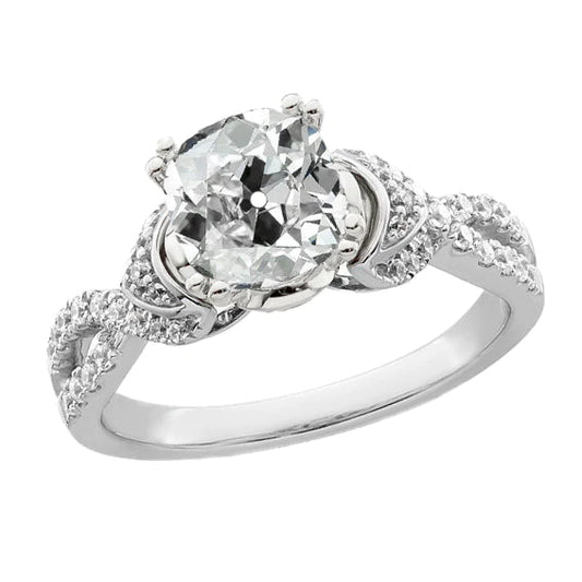 natural round diamond 4.50ct ring front view