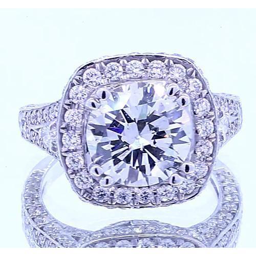 natural round diamond 4.50ct ring front view