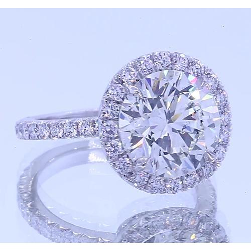 4.50 Carats Round Natural Diamond Anniversary Ring Halo