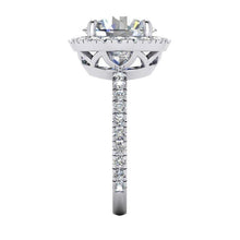 Carats Round Natural Diamond Anniversary Ring Halo Setting