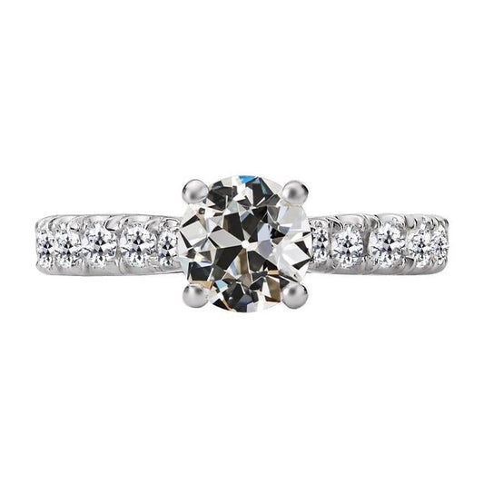 natural round diamond 4.50ct ring front view