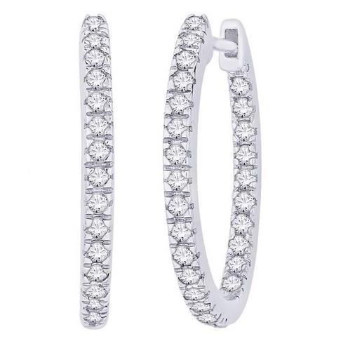 4.50 Ct Round Cut F Vvs1 Real Diamonds Ladies Hoop Earrings