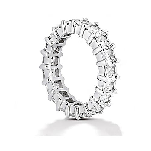 4.75 Carats Natural Diamonds Eternity Band Princess Cut Jewelry White Gold New2