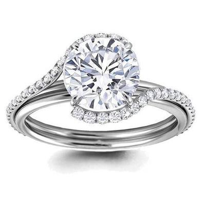 4.80 Carats Big Sparkling Round Cut Real Natural Earth Mined Diamond Engagement Ring