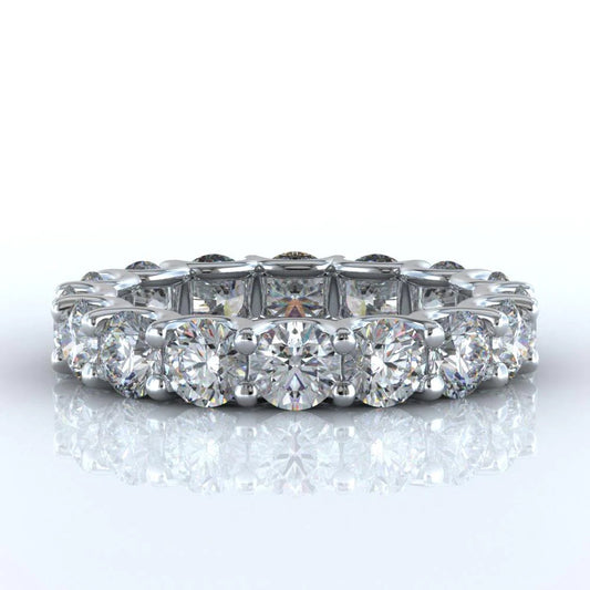 4.80 Carats Round Real Diamond Eternity Wedding Band Jewelry