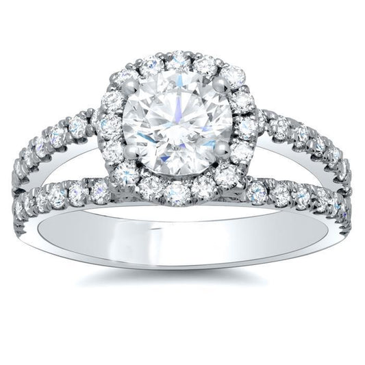 natural round diamond 4.90ct ring front view