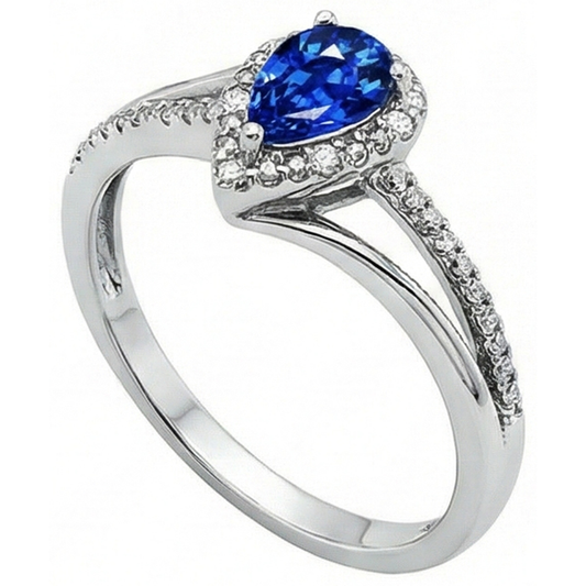 natural round sapphire 5.36ct ring side angle