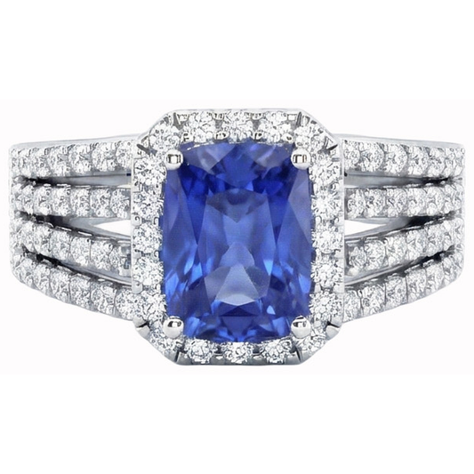 natural round sapphire 5.50ct ring side angle
