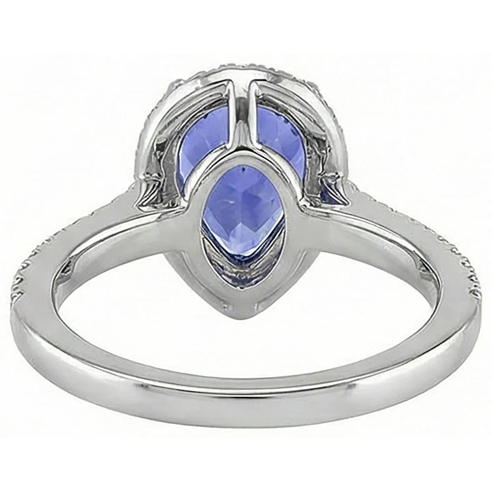 natural round tanzanite 5.75ct ring with diamond accents