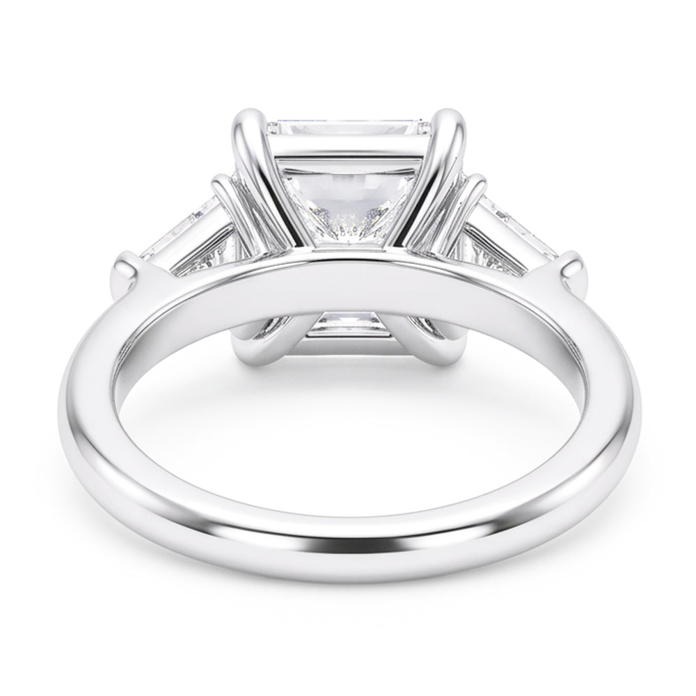 5 Carat Radiant Natural Earth Mined Diamond Three Stone Ring