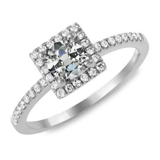 natural round diamond 5ct ring front view