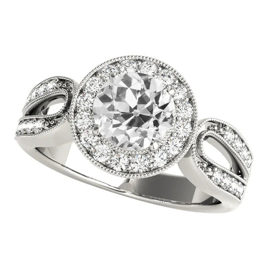 natural round diamond 5ct ring front view