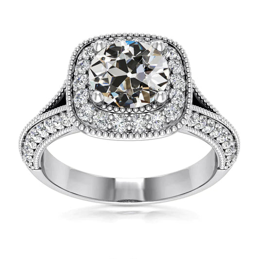 natural round diamond 5ct ring front view