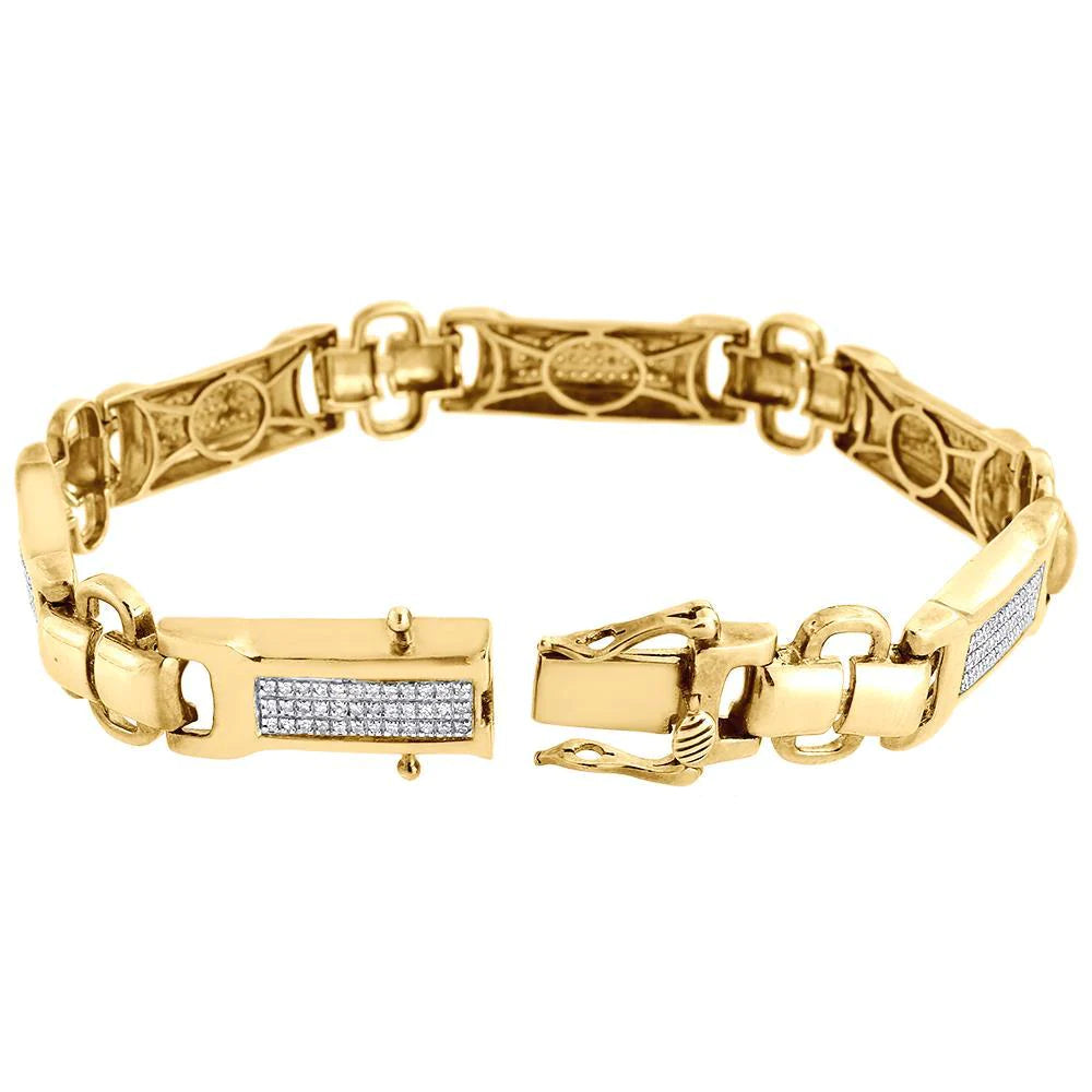 5 Carats Princess Cut Natural Diamond Bracelet Men Jewelry