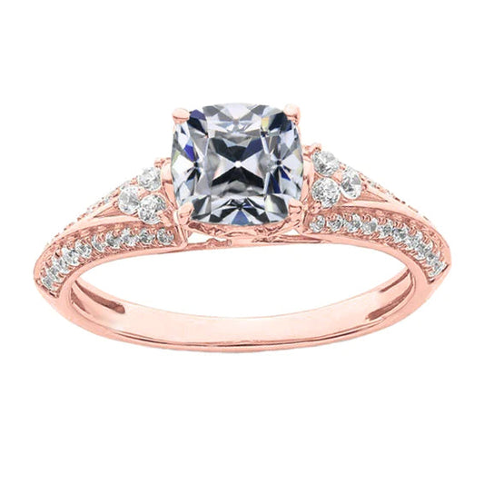 natural round diamond 5ct ring front view