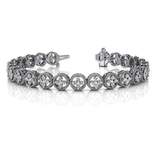 5 Carats Round Natural Diamond Cross Link Circle Bracelet White Gold 14K