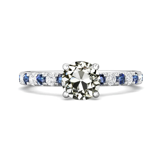 natural round diamond 5ct ring front view