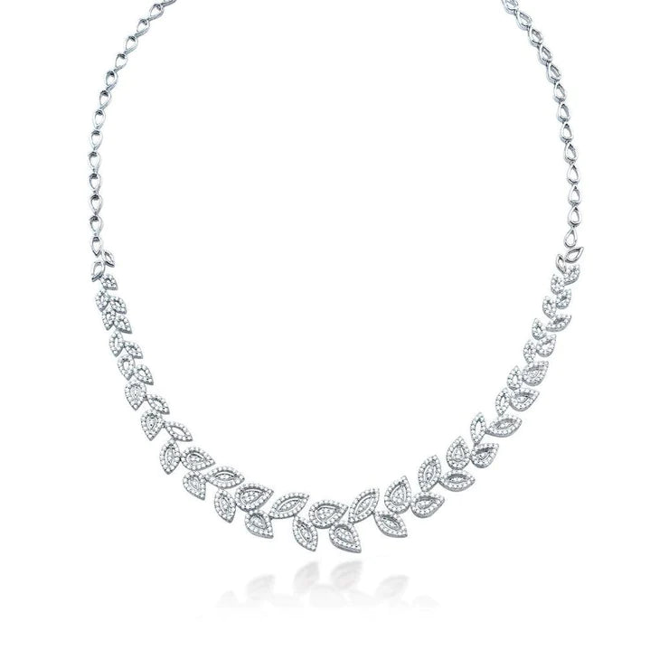 5 Carats Round Real Diamond Ladies Beautiful Necklace Solid Gold Jewelry