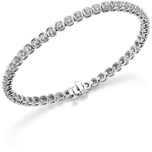 5 Ct Brilliant Cut Real Diamond Tennis Ladies Bracelet White Gold 14K