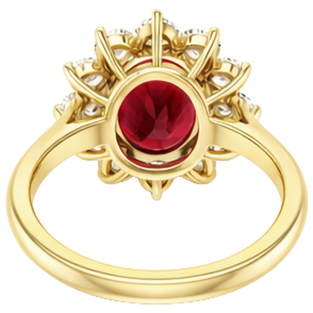 5 Ct Red Ruby Natural Earth Mined Diamond Wedding Ring 14K Yellow Gold