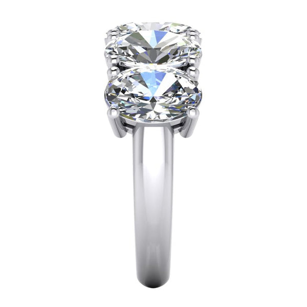 5 Stone Genuine Diamond Anniversary Band Gold Oval Cut Jewelry 5 Carats