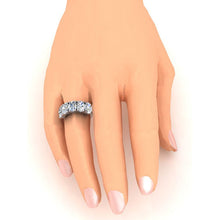 5 Stone Genuine Diamond Anniversary Band Gold Oval Cut Jewelry 5 Carats