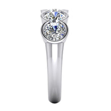 5 Stone Half Bezel Real Round Diamond Band 3 Carats