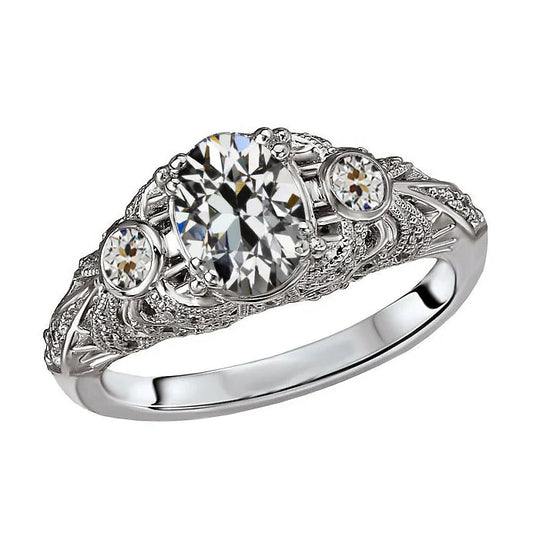 Bridal Ring 14K White Gold with Brilliant Diamond – main view