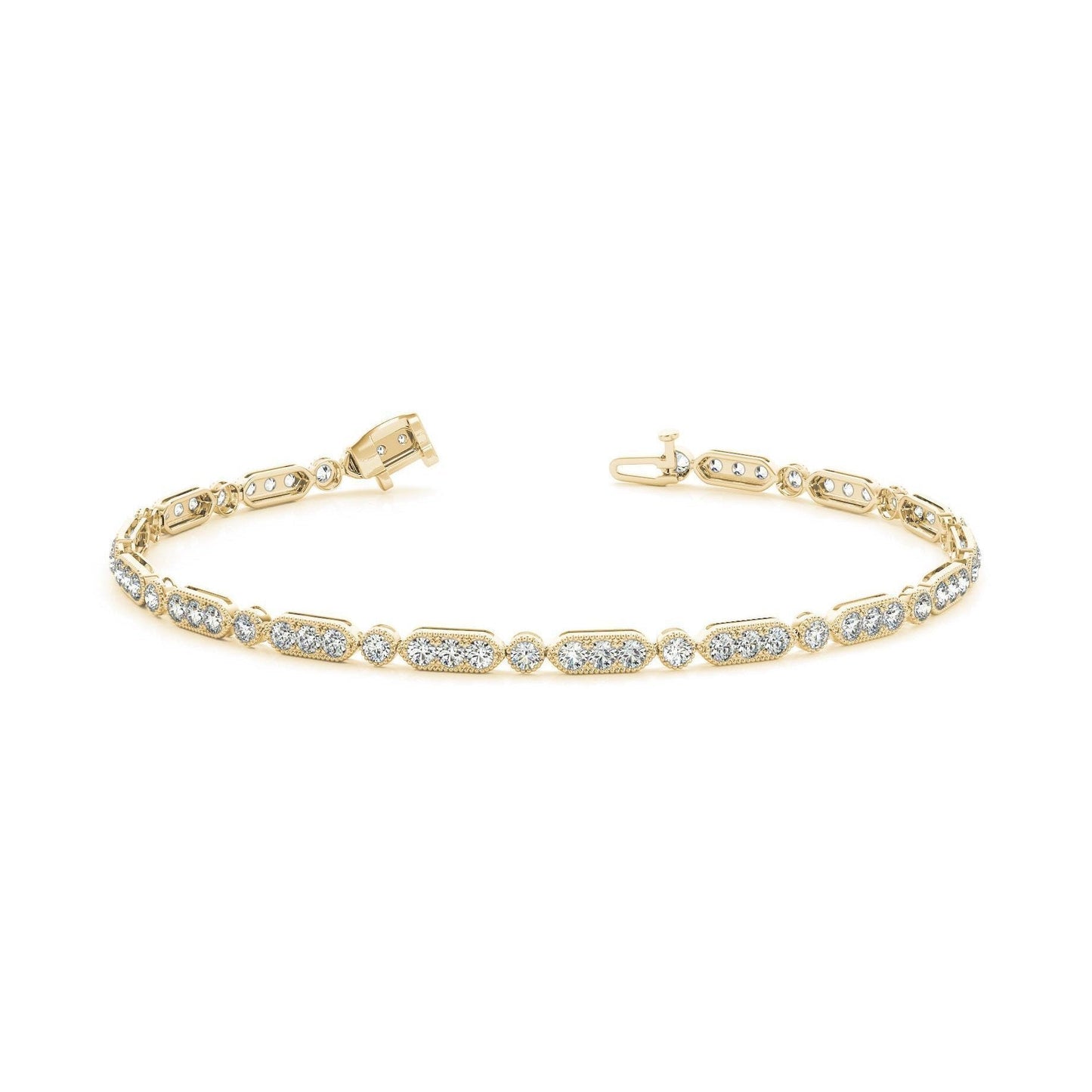5.12 Carats White Gold Round Genuine Diamond Bracelet