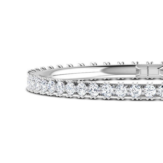 5.20 Ct Prong Set White Genuine Round Diamond Tennis Bracelet White Gold 14K