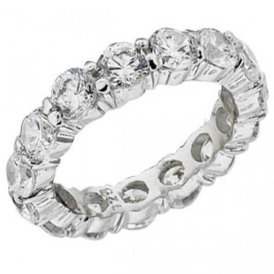 5.25 Carats Genuine Round Diamond Eternity Band Jewelry Gold 14K
