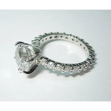 5.26 Carats Real Diamond Eternity Engagement Ring White Gold 14K